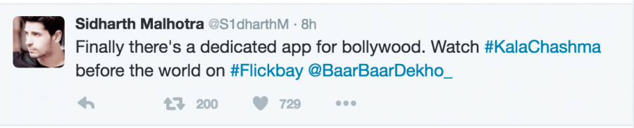 Celebs like Sidharth Malhotra, Ritesh Sidhwani, Karan Johar, Anil Kapoor, Anushka Sharma, Varun Sharma, Rohan Joshi, Sayani Gupta and other tweets about Flickbay. Flickbay,Sidharth Malhotra,Ritesh Sidhwani,Karan Johar,Anil Kapoor,Anushka Sharma,Varun Sharma,Rohan Joshi,Sayani Gupta