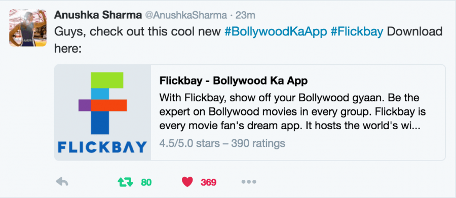 Celebs like Sidharth Malhotra, Ritesh Sidhwani, Karan Johar, Anil Kapoor, Anushka Sharma, Varun Sharma, Rohan Joshi, Sayani Gupta and other tweets about Flickbay. Flickbay,Sidharth Malhotra,Ritesh Sidhwani,Karan Johar,Anil Kapoor,Anushka Sharma,Varun Sharma,Rohan Joshi,Sayani Gupta