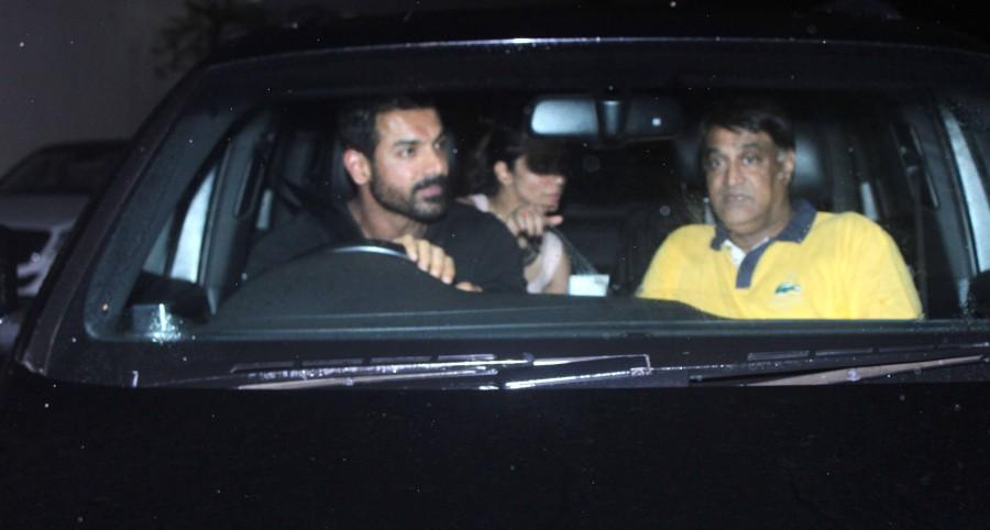 The special screening of the Bollywood movie Dishoom was held today. Celebs like Abhishek Bachchan, Akshay Kumar, Ranveer Singh, John Abraham, Sooraj Pancholi, Anil Kapoor, Aarav Kumar, Sophie Choudry, Remo D'souza, Parineeti Chopra and many others graced the show. Dishoom movie special screening,Dishoom special screening,Abhishek Bachchan,Akshay Kumar,Ranveer Singh,John Abraham,Sooraj Pancholi,Anil Kapoor,Aarav Kumar,Sophie Choudry,Remo D'souza,Parineeti Chopra