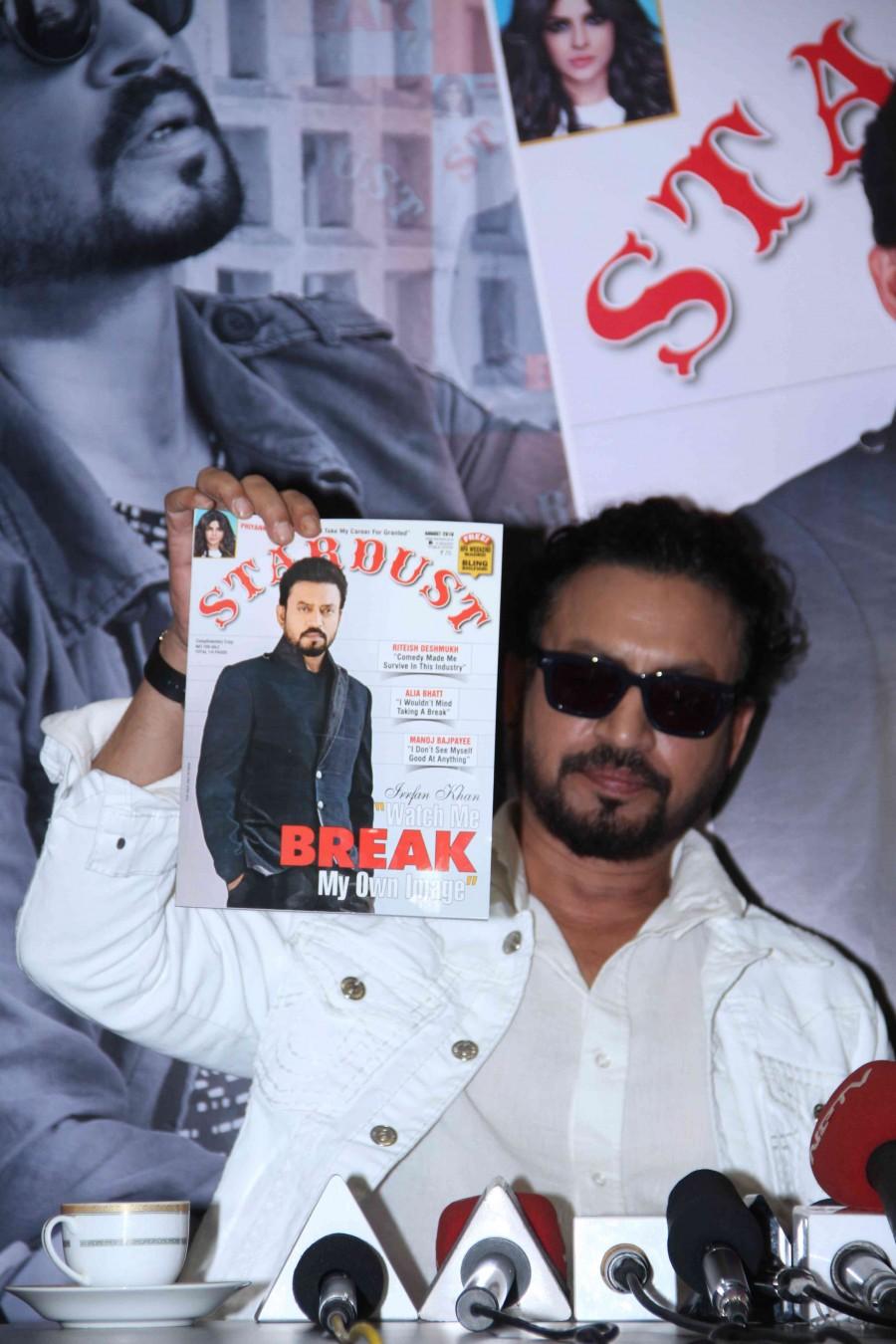 Bollywood actor Irrfan Khan unveils Stardust August 2016 issue. Irrfan Khan,Irrfan Khan unveils Stardust August 2016 issue,Stardust August 2016 issue,Irrfan Khan launches Stardust August 2016,Irrfan Khan launches Stardust August 2016 issue,Stardust August 2016,actor Irrfan Khan,Irrfan Khan latest pics,Irrfan Khan late