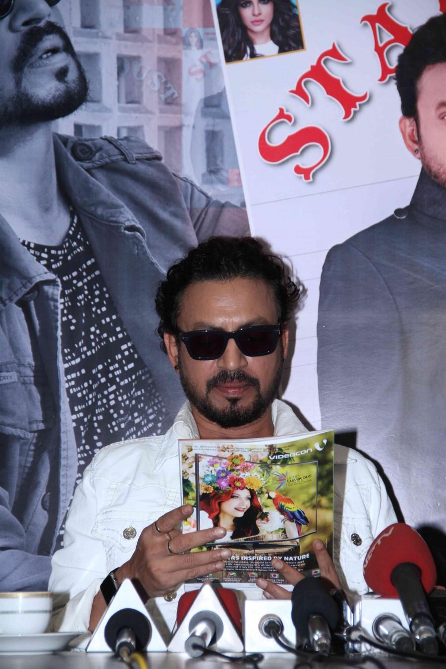 Bollywood actor Irrfan Khan unveils Stardust August 2016 issue. Irrfan Khan,Irrfan Khan unveils Stardust August 2016 issue,Stardust August 2016 issue,Irrfan Khan launches Stardust August 2016,Irrfan Khan launches Stardust August 2016 issue,Stardust August 2016,actor Irrfan Khan,Irrfan Khan latest pics,Irrfan Khan late