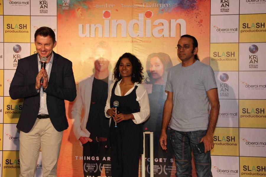 Former Australian cricket player turned actor Brett Lee during the promotion of upcoming film Unindian in Mumbai. Brett Lee,Australian cricket player Brett Lee,Brett Lee promotes Unindian movie,Brett Lee promotes Unindian movie in Mumbai,Unindian,bollywood movie Unindian,Unindian promotion,Unindian promotion pics,Unindian promotion images,Unindian promotion photos,Un