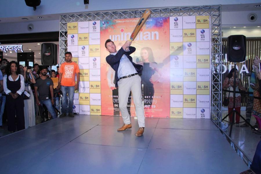 Former Australian cricket player turned actor Brett Lee during the promotion of upcoming film Unindian in Mumbai. Brett Lee,Australian cricket player Brett Lee,Brett Lee promotes Unindian movie,Brett Lee promotes Unindian movie in Mumbai,Unindian,bollywood movie Unindian,Unindian promotion,Unindian promotion pics,Unindian promotion images,Unindian promotion photos,Un