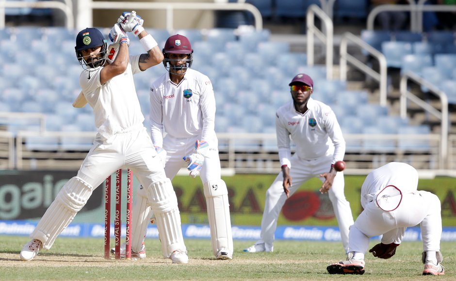 India scored 358 at the loss of five wickets and gained a lead of 162 runs at the end of Day 2 of the second Test against West Indies at Sabina Park here on Sunday. KL Rahul,India lead by 162 runs,Ind vs WI,Ind vs WI test,West Indies,India,India vs West Indies,Sabina Park