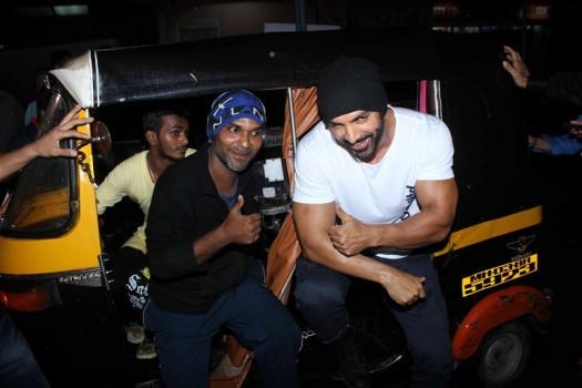 Bollywood actor John Abraham visits Gaiety Galaxy theatre to promote his film Dishoom.