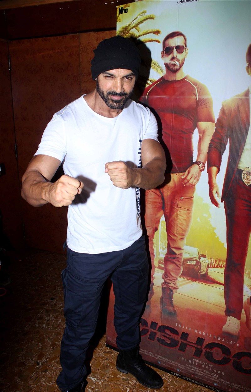 Bollywood actor John Abraham visits Gaiety Galaxy theatre to promote his film Dishoom. John Abraham,John Abraham visits Gaiety Galaxy theatre,Dishoom,Dishoom promotion,John Abraham promotes Dishoom,Dishoom movie promotion