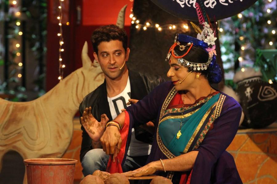 Bollywood actor Hrithik Roshan and Actress Pooja Hegde promote 'Mohenjo Daro' on The Kapil Sharma Show. Mohenjo Daro,Mohenjo Daro promotion,Mohenjo Daro promotion on The Kapil Sharma Show,The Kapil Sharma Show,Hrithik Roshan,Pooja Hegde,Hrithik Roshan and Pooja Hegde,Mohenjo Daro promotion pics,Mohenjo Daro promotion images,Mohenjo Daro promotion photos
