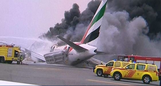 An Emirates plane flying from Kerala with 275 people on board caught fire after landing here on Wednesday, leaving the passengers and crew shaken and many injured, witnesses and officials said. A part of the engine of the Boeing 777 appeared to have fallen off after the violent landing at the Dubai International Airport, which was immediately shut for all landings and take-offs. Emirates flight crash,Emirates flight crash at Dubai Airport,Emirates flight,flight crash,Dubai Airport