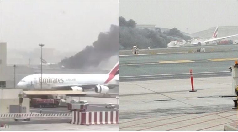 An Emirates plane flying from Kerala with 275 people on board caught fire after landing here on Wednesday, leaving the passengers and crew shaken and many injured, witnesses and officials said. A part of the engine of the Boeing 777 appeared to have fallen off after the violent landing at the Dubai International Airport, which was immediately shut for all landings and take-offs. Emirates flight crash,Emirates flight crash at Dubai Airport,Emirates flight,flight crash,Dubai Airport