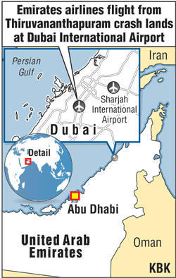 Map of Emirates airlines flight fromThiruvananthapuram crash lands Emirates,Emirates airline,Emirates Boeing 777-300 A6-EMW,flight EK521 emirates,emirates plane crash lands in dubai,emirates plane Thiruvananthapuram to Dubai emergency landing,emirates crash lands helpline numbers,dubai emirates Boeing 777,emirates plane
