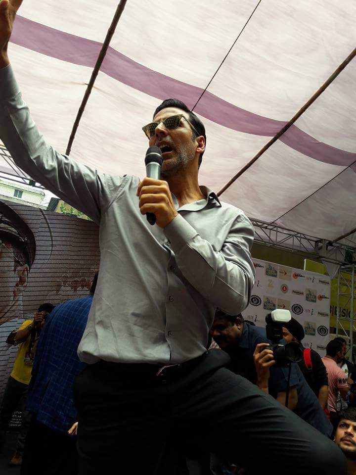 Bollywood actor Akshay Kumar promotes Rustom movie at Bhawanipur Education Society College, Kolkata. Akshay Kumar,Akshay Kumar promotes Rustom movie,Rustom,Rustom movie promotion,Rustom promotion,Bhawanipur Education Society College,Akshay Kumar latest pics,Akshay Kumar latest images,Akshay Kumar latest photos