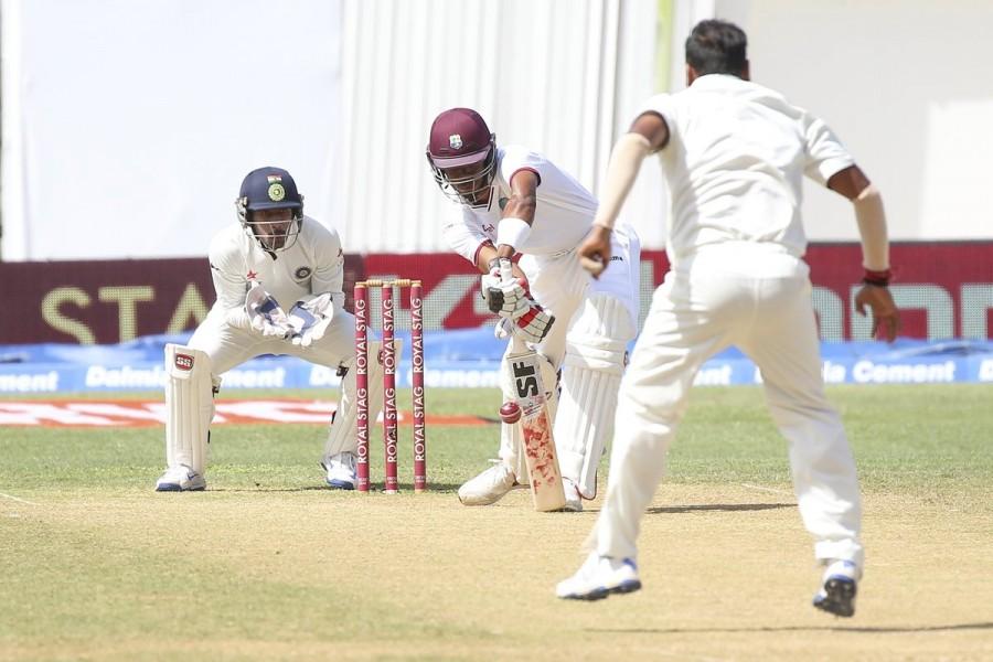 A brilliant century from Roston Chase, aided by half-centuries from Jermaine Blackwood, Shane Dowrich and Jason Holder, helped West Indies draw the second Test against India at the Sabina Park Stadium here on Wednesday. India vs West Indies,India vs West Indies 2nd Test ends,Roston Chase,Jermaine Blackwood,Shane Dowrich,Jason Holder,Ind vs WI,Ind vs WI test match,Ind vs WI 2nd test
