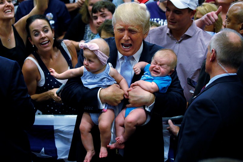 Donald Trump on the campaign trail this week. Donald Trump,Donald Trump campaign trail,Donald Trump campaign,Donald Trump freak-out,Donald Trump insists campaign