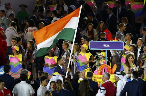 Abhinav Bindra leads India at Rio Olympics opening ceremony. Abhinav Bindra,Abhinav Bindra leads India,Rio Olympics opening ceremony,india,Team india,Indian Team at Olympics opening ceremony,Olympics opening ceremony pics,Olympics opening ceremony images,Olympics opening ceremony photos