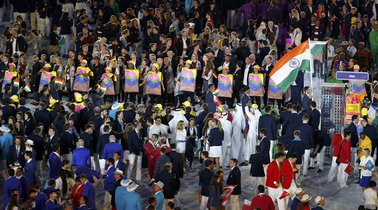 Abhinav Bindra leads India at Rio Olympics opening ceremony. Abhinav Bindra,Abhinav Bindra leads India,Rio Olympics opening ceremony,india,Team india,Indian Team at Olympics opening ceremony,Olympics opening ceremony pics,Olympics opening ceremony images,Olympics opening ceremony photos