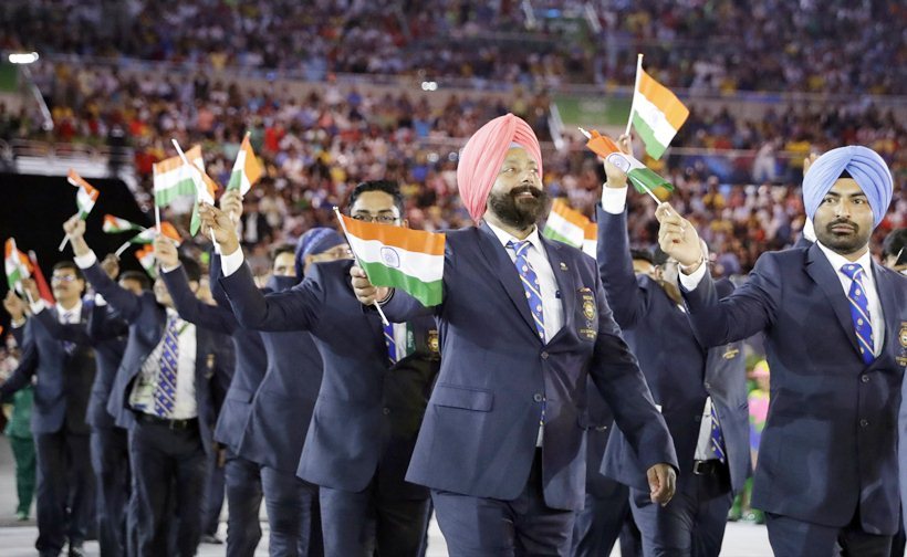 Abhinav Bindra leads India at Rio Olympics opening ceremony. Abhinav Bindra,Abhinav Bindra leads India,Rio Olympics opening ceremony,india,Team india,Indian Team at Olympics opening ceremony,Olympics opening ceremony pics,Olympics opening ceremony images,Olympics opening ceremony photos