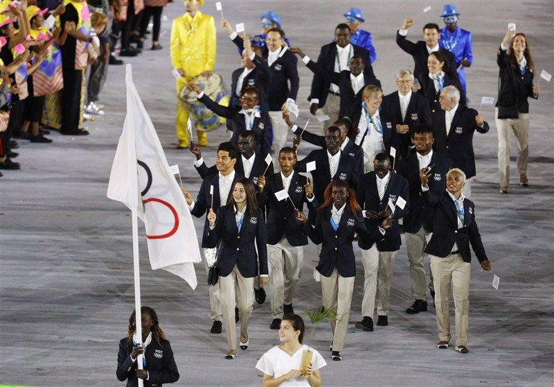 The athletes arrive at the Rio Opening Ceremony. Rio Opening Ceremony,Rio Opening 2016,Rio Opening 2016 Ceremony,Athlete parade,Rio Opening Ceremony pics,Rio Opening Ceremony images,Rio Opening Ceremony photos,Rio Opening Ceremony stills,Rio Opening Ceremony pictures