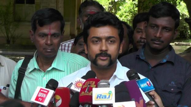 Suriya pays his last respect to Veteran Scriptwriter 'Vietnam Veedu' Sundaram who passed away on Saturday morning.