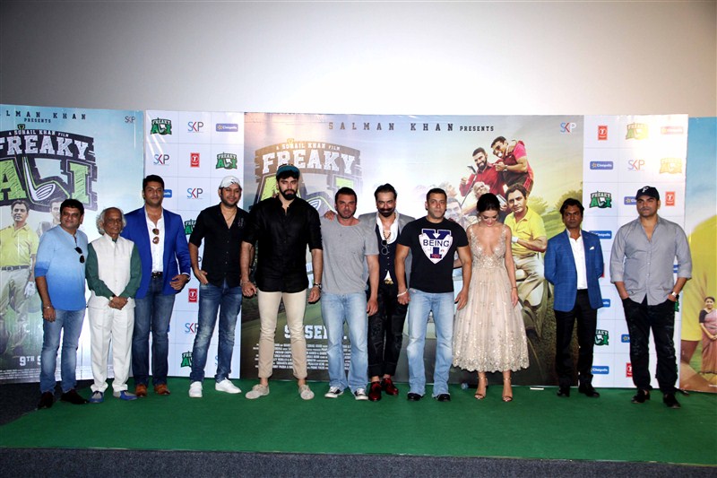 Bollywood actors and filmmaker Sohail Khan, Salman Khan, Amy Jackson, Paresh Ganatra, Nikitin Dheer, Jas Arora, Nawazuddin Siddiqui, Arbaaz Khan during the trailer launch of film Freaky Ali. Freaky Ali Trailer launch,Freaky Ali Trailer,Sohail Khan,Salman Khan,Amy Jackson,Paresh Ganatra,Nikitin Dheer,Jas Arora,Nawazuddin Siddiqui,Arbaaz Khan,Freaky Ali Trailer launch pics,Freaky Ali Trailer launch images,Freaky Ali Trailer launch photos,Freaky
