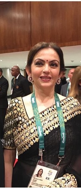 Nita Ambani and Sachin Tendulkar in Abu Jani and Sandeep Khosla at RIO 2016. Rio 2016,Nita Ambani,Sachin Tendulkar,Nita Ambani and Sachin Tendulkar,Sachin Tendulkar at RIO 2016,Rio 2016 Olympics,Rio Olympics,Abu Jani Sandeep Khosla