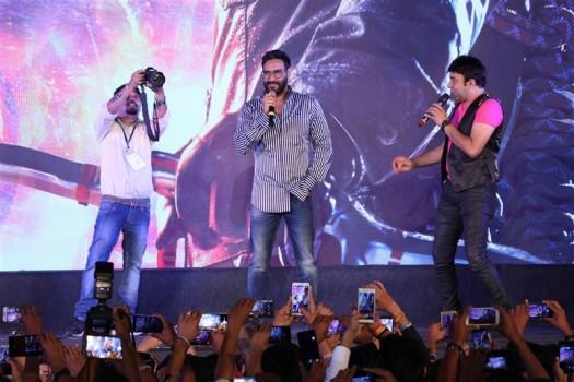 Ajay Devgn, Erika Kaar, Sayyeshaa at Shivaay trailer launch.