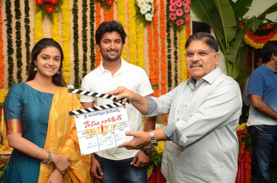 Telugu movie Nenu Local movie launched in Hyderabad. Nenu Local is an upcoming Telugu movie directed by Nizarshafi and produced by Sri Venkateswara Creations. The film stars Nani and Keerthy Suresh in the lead role. Devi Sri Prasad roped for the film's music and background score. Nenu Local movie launch,Nenu Local,Nani,Keerthy Suresh,Nani and Keerthy Suresh,Nenu Local movie launch pics,Nenu Local movie launch images,Nenu Local movie launch photos,Nenu Local movie launch stills,Nenu Local movie launch pictures