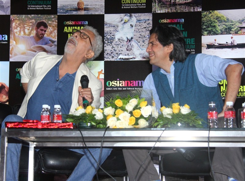 Actor Naseeruddin Shah & Neville Tuli at Naseer Saab's masterclass at Osianama at Liberty. Naseeruddin Shah,Neville Tuli,Naseer Saab,Osianama,Naseeruddin Shah and Neville Tuli