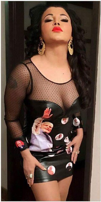 Bollywood actress Rakhi Sawant had PM Narendra Modi on her dress, photos goes viral. Rakhi Sawant,Rakhi Sawant dress,Rakhi Sawant modi dress,modi dress,PM Narendra Modi,Rakhi Sawant and Modi