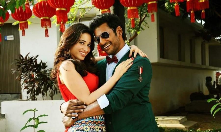 Kaththi Sandai is an upcoming Tamil action masala film written and directed by Suraj and produced by S. Nandagopal and Vishal under the Madras Enterprises banner. The film stars Vishal and Tamannaah in the lead role, while Jagapati Babu, Tarun Arora, Vadivelu, Soori, Sampath Raj and Balaji appears in the supporting role. Kaththi Sandai,Kaththi Sandai stills,Vishal,Tamannaah,Vadivelu,Kaththi Sandai movie stills,Kaththi Sandai movie pics,Kaththi Sandai movie images,Kaththi Sandai movie photos,Kaththi Sandai movie pictures
