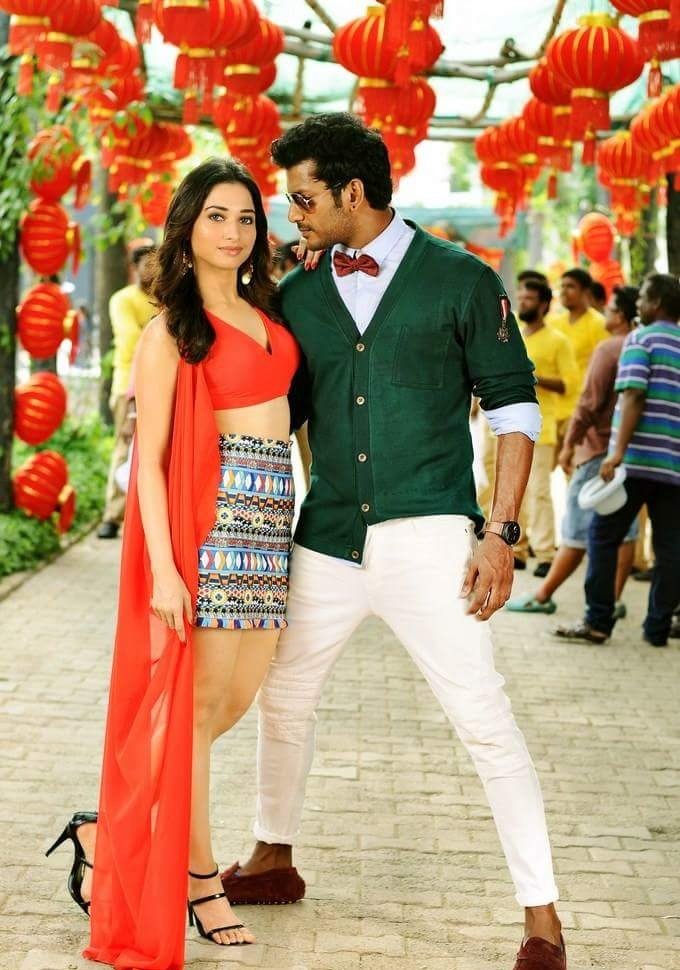 Kaththi Sandai is an upcoming Tamil action masala film written and directed by Suraj and produced by S. Nandagopal and Vishal under the Madras Enterprises banner. The film stars Vishal and Tamannaah in the lead role, while Jagapati Babu, Tarun Arora, Vadivelu, Soori, Sampath Raj and Balaji appears in the supporting role. Kaththi Sandai,Kaththi Sandai stills,Vishal,Tamannaah,Vadivelu,Kaththi Sandai movie stills,Kaththi Sandai movie pics,Kaththi Sandai movie images,Kaththi Sandai movie photos,Kaththi Sandai movie pictures