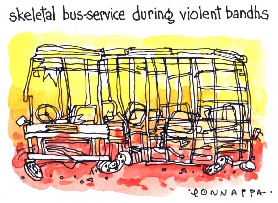 IBTimes Cartoon Violence,Bandh,protest