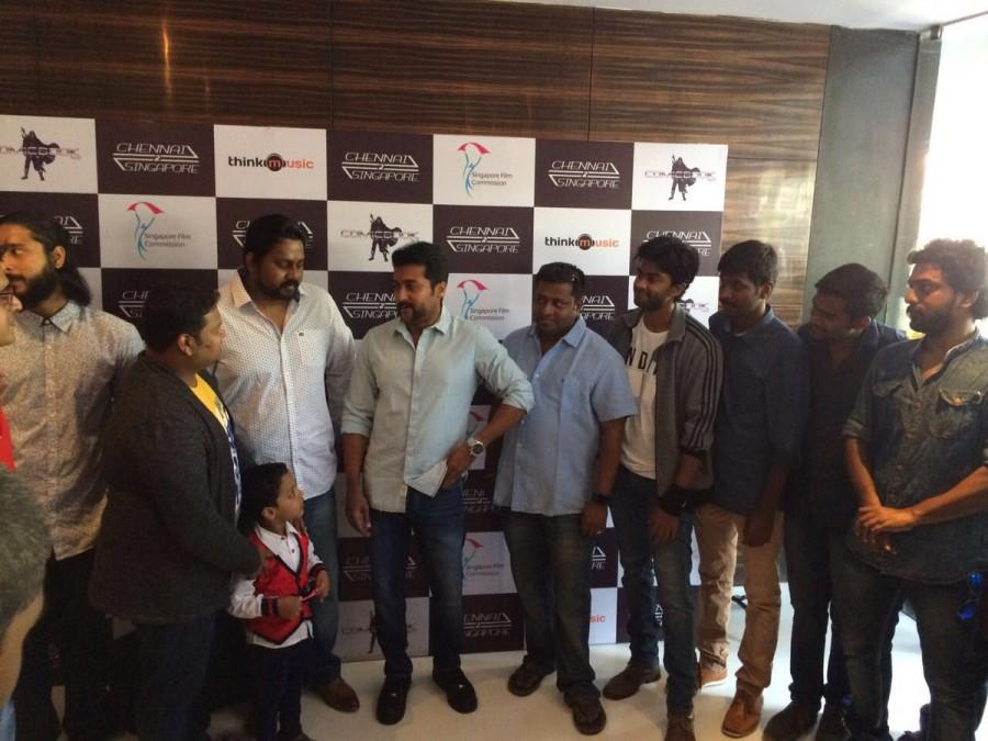 Suriya, Ghibran at Chennai 2 Singapore audio and Trailer launch Chennai 2 Singapore,Chennai 2 Singapore audio launch,Chennai 2 Singapore music launch,Chennai 2 Singapore Trailer,Chennai 2 Singapore trailer launch,Suriya,Ghibran