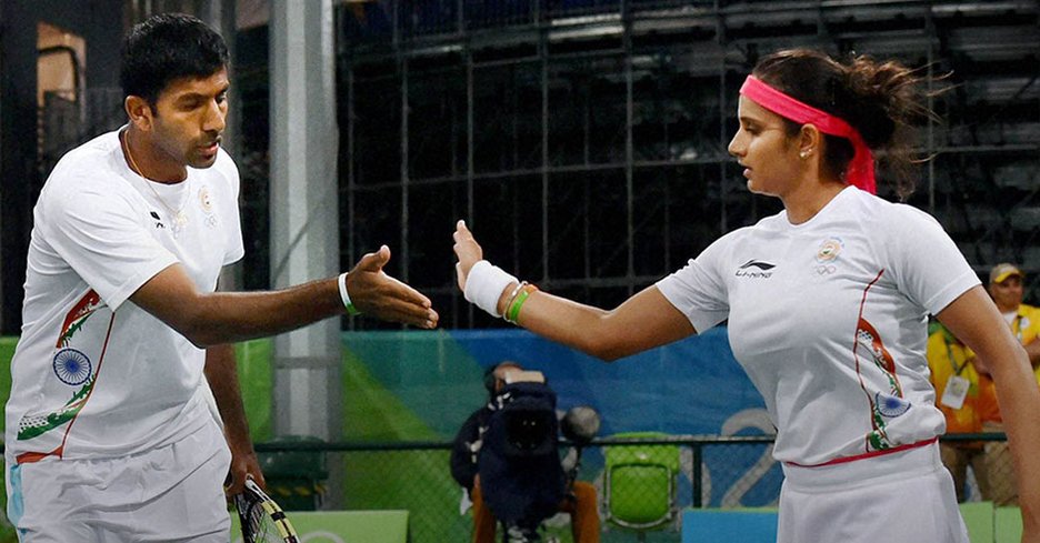 The star Indian duo of Sania Mirza and Rohan Bopanna entered the semi-finals of the mixed doubles tennis event at the ongoing Rio Olympics by defeating Andy Murray and Heather Watson of Britain in straight sets here. Sania Mirza,Rohan Bopanna,Sania Mirza and Rohan Bopanna,Sania Mirza-Rohan Bopanna,Andy Murray,Rio Olympics,Rio Olympics 2016,mixed doubles semi-finals