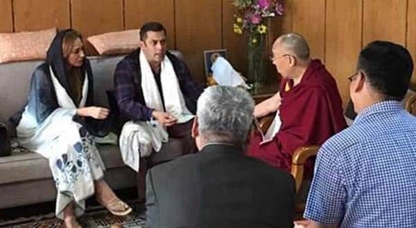 Bollywood actor Salman Khan meets 'Dalai Lama' in Ladakh.