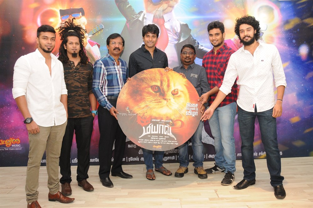 Tamil movie Meow music Launch held at Chennai. Actor Sivakarthikeyan, director Chinaas Palanisamy, producer Vincent Adaikalaraj, cinematographer Bhojan K Dinesh, Music composer Sreejith Edavano, Editor Satish Surya and others graced the event. Sivakarthikeyan,Meow audio,Meow audio launch,Meow music,Meow music lunch,Sivakarthikeyan launches Meow movie audio,Chinaas Palanisamy,Vincent Adaikalaraj,Bhojan K Dinesh,Sreejith Edavano,Satish Surya