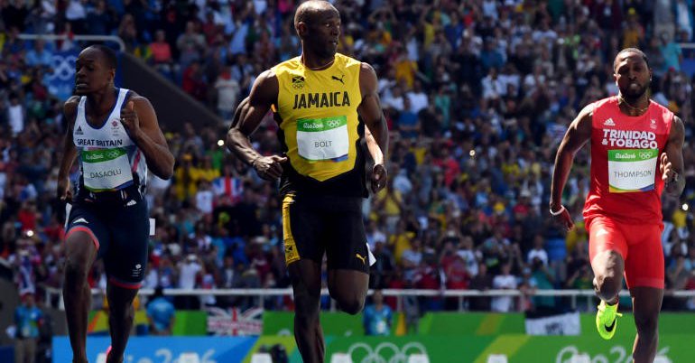 Two-time reigning sprint champion Usain Bolt won his qualifying heat in the men's 100 metres easily at the Rio Olympics here on Saturday. Usain Bolt,Usain Bolt 100M,sprint champion Usain Bolt,Rio Olympics,Rio Olympics 2016,Usain Bolt qualifies for 100m semifinals