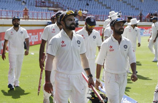 An upbeat India knocked out West Indies for a dramatic 237-run win in the third Test and took an unassailable 2-0 lead in the four-match series at the Darren Sammy National Cricket stadium here on Saturday. Inida,Ind vs WI,West Indies,Darren Sammy,Darren Sammy National Cricket stadium,Ind vs WI test match,Ind Vs WI cricket