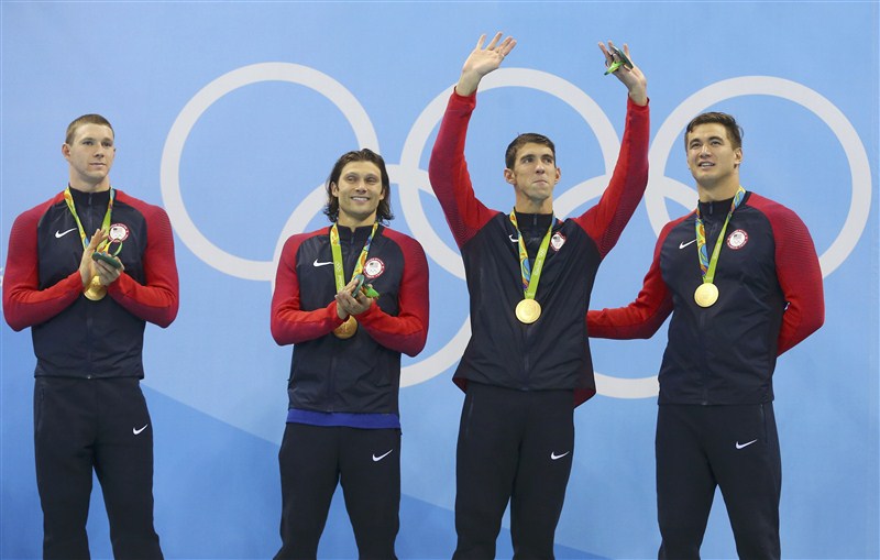Michael Phelps secured a fairytale end to his career as an Olympic athlete as the US continued their dominance in the pool on the final night of swimming at the Rio Games. Michael Phelps,Michael Phelps farewell,Michael Phelps signs off,Michael Phelps Ends Career,Michael Phelps Career ends,Rio Games,Rio Games 2016,Michael Phelps pics,Michael Phelps images,Michael Phelps photos,Michael Phelps stills,Michael Phelps pictures