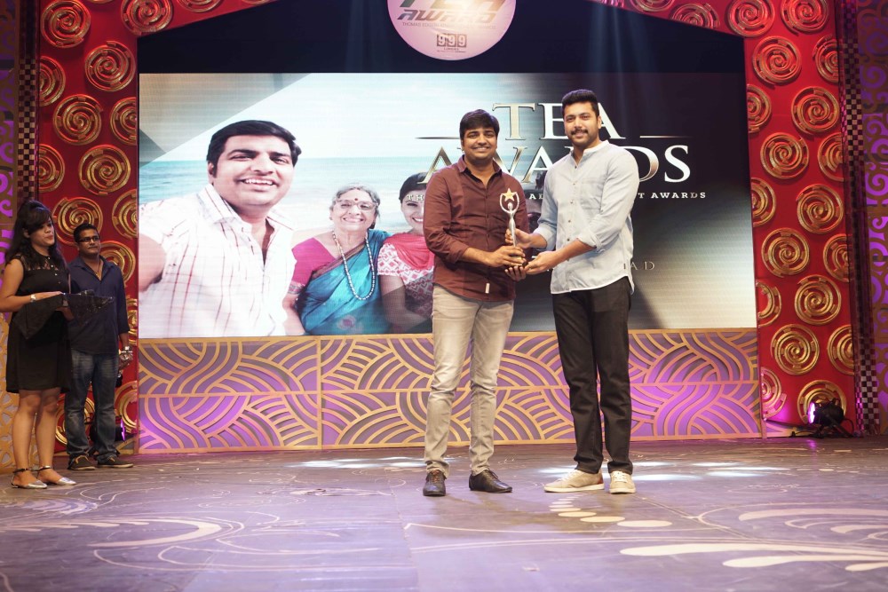 3rd Annual of Thomas Edison Advertisement Awards (TEA Awards 2016) event held at Chennai. Celebs like Vijay Sethupathi, Jayam Ravi, Madhavan, Sathish, Srushti Dange, Ambika, Siddharth Vipin, Ashna Zaveri, Sriman, Dhivyadharshini (DD), Vincent Asokan and others graced the event. TEA Awards 2016,Thomas Edison Advertisement Awards,Vijay Sethupathi,Jayam Ravi,Madhavan,Sathish,Srushti Dange,Ambika,Siddharth Vipin,TEA Awards 2016 pics,TEA Awards 2016 images,TEA Awards 2016 photos