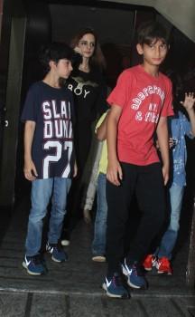 Sussane Khan with her Kids Snapped at PVR in Mumbai.