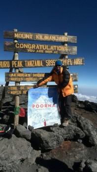 Malavath Poorna, a tribal girl from Telangana who came into prominence after becoming the youngest girl in the world to scale Mount Everest two years ago, climbed Mount Kilimanjaro to unveil the first look of her biopic 