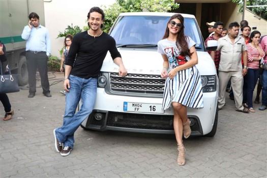 Tiger Shroff and Jacqueline Fernandez promote 'A Flying Jatt' at Mehboob studio