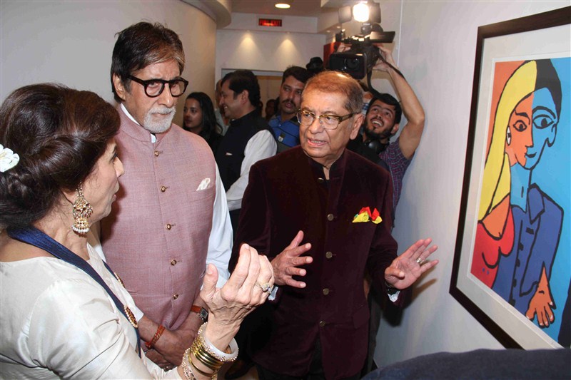 Bollywood actor Amitabh Bachchan, who was accompanied by spouse Jaya Bachchan, launched Dilip De's digital art exhibition, 'Celebration Of Love'. Amitabh Bachchan,Amitabh Bachchan launches Dilip De's digital art exhibition,Jaya Bachchan,Amitabh Bachchan and Jaya Bachchan,Amitabh Bachchan wife Jaya Bachchan,Dilip De's digital art exhibition,Celebration Of Love
