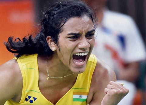 India's P.V. Sindhu thumped Nozomi Okuhara of Japan to enter the final of the women's singles event of badminton competitions, assuring the country at least a silver medal at the Olympic Games here on Thursday. PV Sindhu,PV Sindhu in Final,PV Sindhu in badminton final,badminton final,Nozomi Okuhara,badminton competitions,PV Sindhu pics,PV Sindhu images,PV Sindhu photos,PV Sindhu stills,PV Sindhu pictures