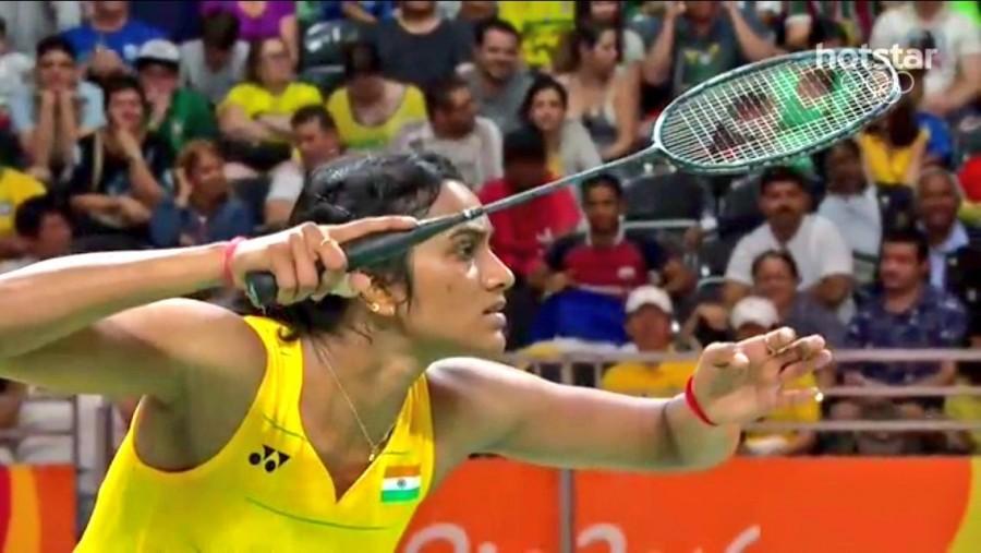 India's P.V. Sindhu thumped Nozomi Okuhara of Japan to enter the final of the women's singles event of badminton competitions, assuring the country at least a silver medal at the Olympic Games here on Thursday. PV Sindhu,PV Sindhu in Final,PV Sindhu in badminton final,badminton final,Nozomi Okuhara,badminton competitions,PV Sindhu pics,PV Sindhu images,PV Sindhu photos,PV Sindhu stills,PV Sindhu pictures