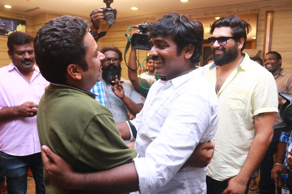 Tamil movie Dharmadurai Premiere Show held in Chennai. Celebs like Vijay Sethupathi, Cheran, Aishwarya Rajesh, Sanjay Bharathi, RK Suresh, Seenu Ramasamy, Gaurav, Aruldas, SP Hosimin, Karu Palaniappan, Manushyaputhiran and others graced the event. Dharmadurai Premiere Show,Dharmadurai,Vijay Sethupathi,Cheran,Aishwarya Rajesh,Sanjay Bharathi,RK Suresh,Seenu Ramasamy