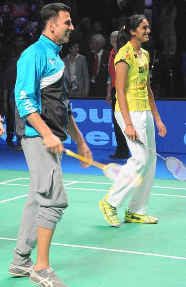 After shuttler P.V. Sindhu clinched a silver medal at the Rio Olympics, Bollywood's 'Khiladi' Akshay Kumar dug from the archives a special photograph in which he is seen playing badminton with her. Akshay Kumar,P.V. Sindhu,Akshay Kumar and P.V. Sindhu,Khiladi actor,shuttler P.V. Sindhu,Rio Olympics,Rio Olympics 2016,2016 rio olympics