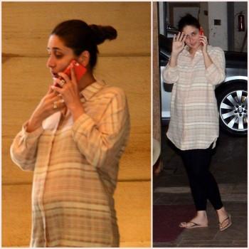 Bollywood actress Kareena Kapoor Khan flaunts her baby bump.