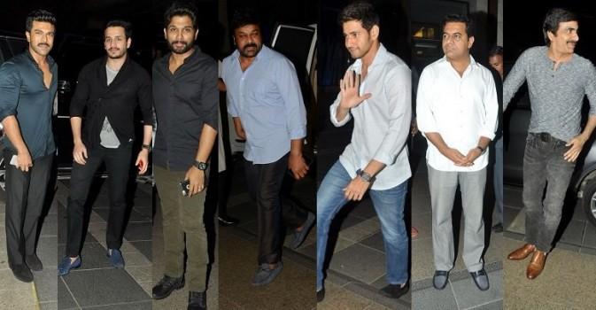 Celebs like Mahesh Babu, Ravi Teja, Akhil Akkineni at Chiranjeevi Birthday Bash.