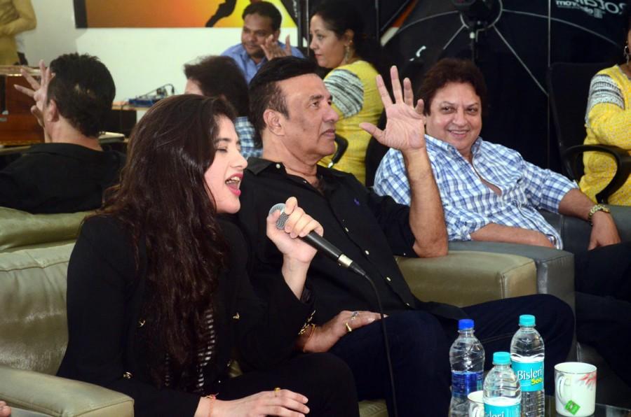 Anu Malik & his daughter Anmol Malik visited the ITA School, Mumbai to interact with students who were passing out from the singing course. Anu Malik,Anmol Malik,Anu Malik with daughter Anmol Malik,Anu Malik at ITA School,ITA School,Anmol Malik pics,Anu Malik pics